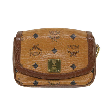 MCM Vicetos Logogram Chain Shoulder Bag Leather Brown Auth ti1320 - 0