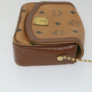 MCM Vicetos Logogram Chain Shoulder Bag Leather Brown Auth ti1320-4