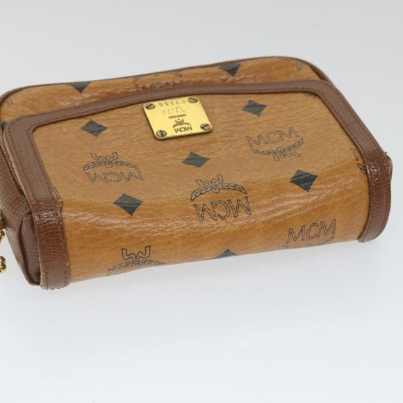 MCM Vicetos Logogram Chain Shoulder Bag Leather Brown Auth ti1320