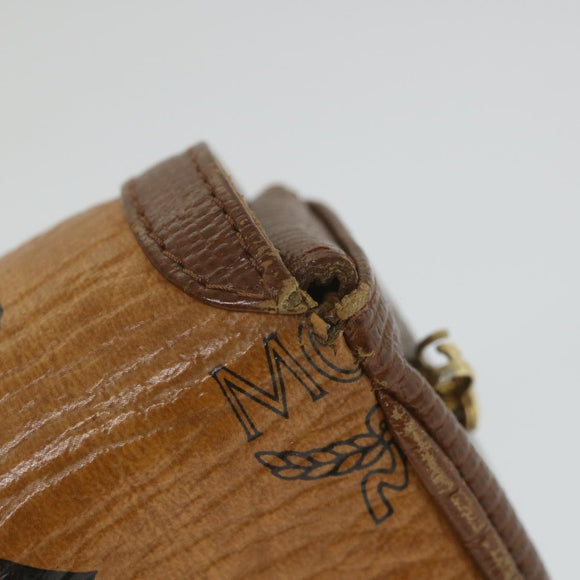 MCM Vicetos Logogram Chain Shoulder Bag Leather Brown Auth ti1320