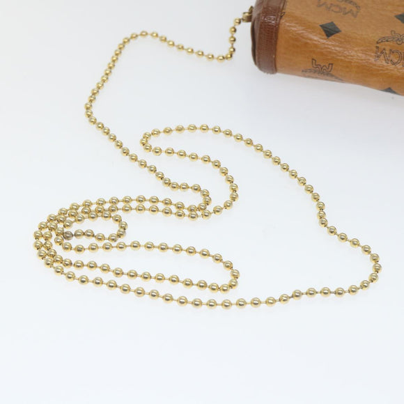 MCM Vicetos Logogram Chain Shoulder Bag Leather Brown Auth ti1320