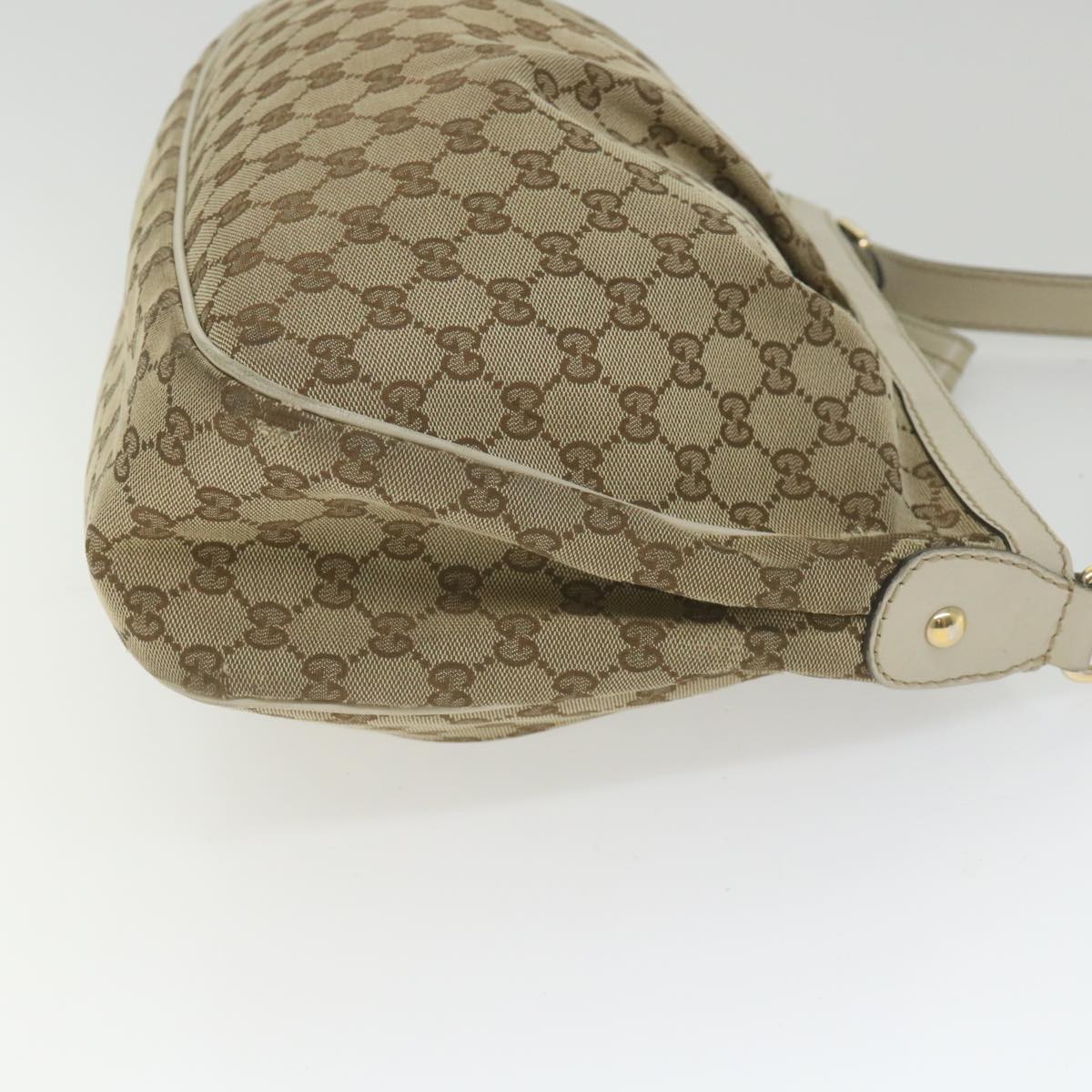 GUCCI GG Canvas Shoulder Bag Beige 296834 Auth ti1339