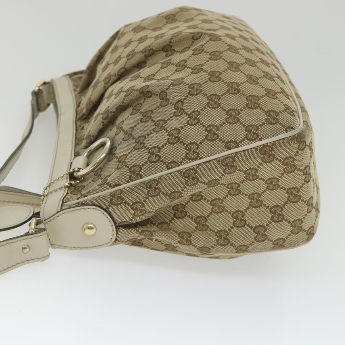 GUCCI GG Canvas Shoulder Bag Beige 296834 Auth ti1339