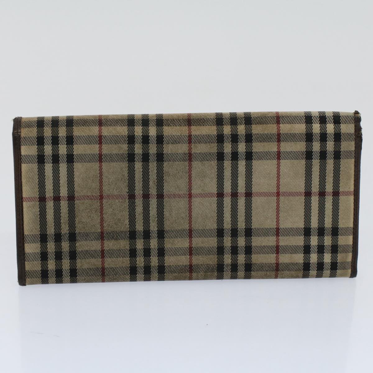 BURBERRY Nova Check Wallet Leather nylon 8Set Beige Red Auth ti1344