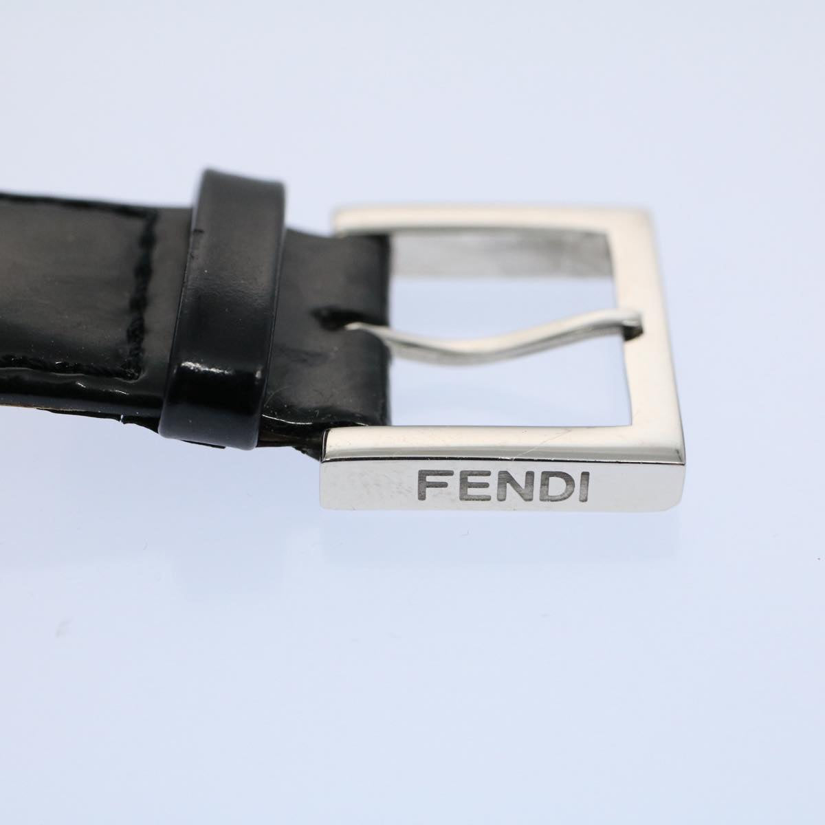 FENDI Watches Metal Enamel Black Silver Auth ti1346