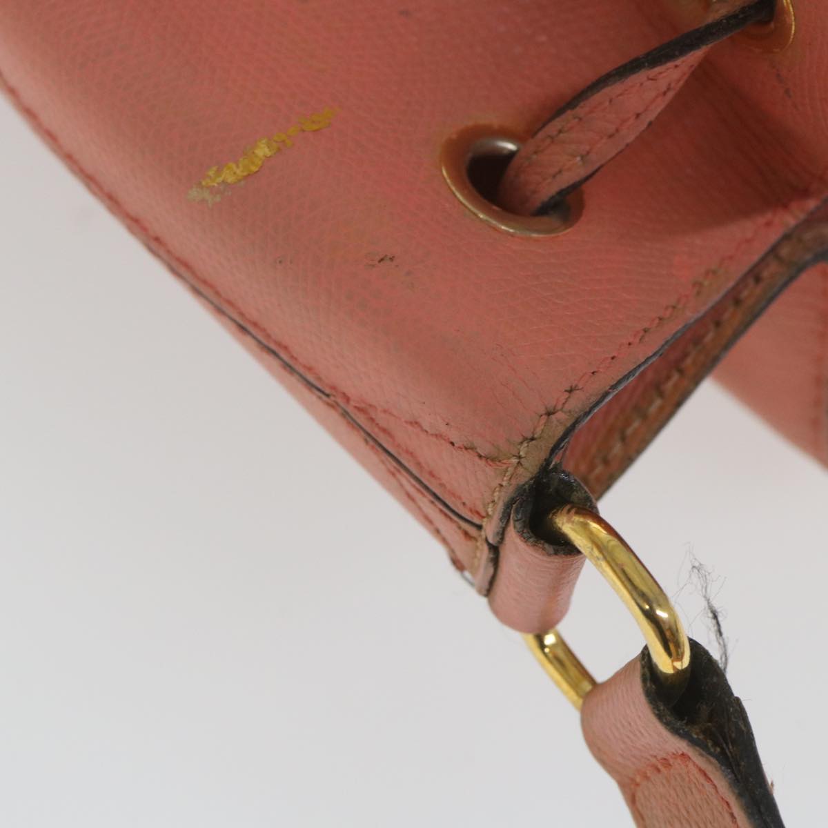 CELINE Shoulder Bag Leather Beige Auth ti1364