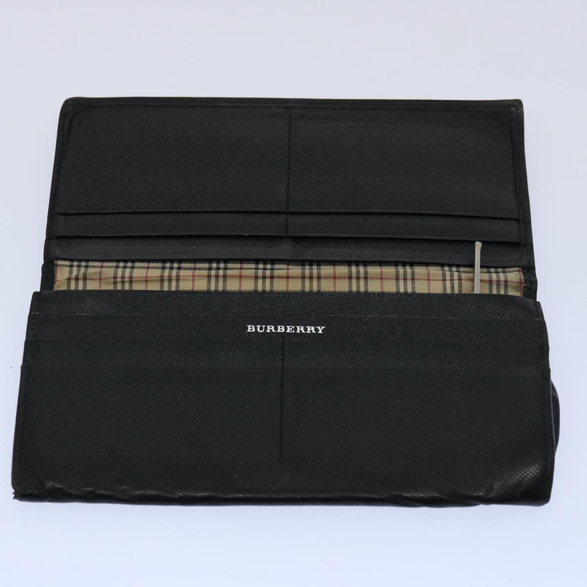 BURBERRY Nova Check Wallet Nylon Leather 7Set Beige Black Brown Auth ti1398