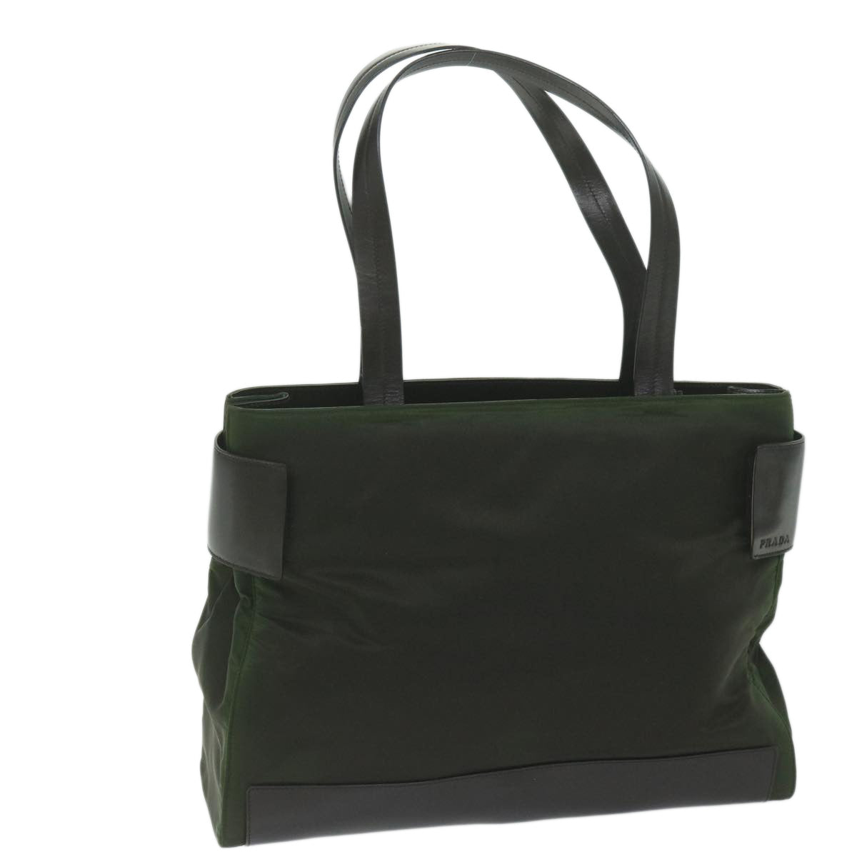 PRADA Tote Bag Nylon Green Auth ti1418