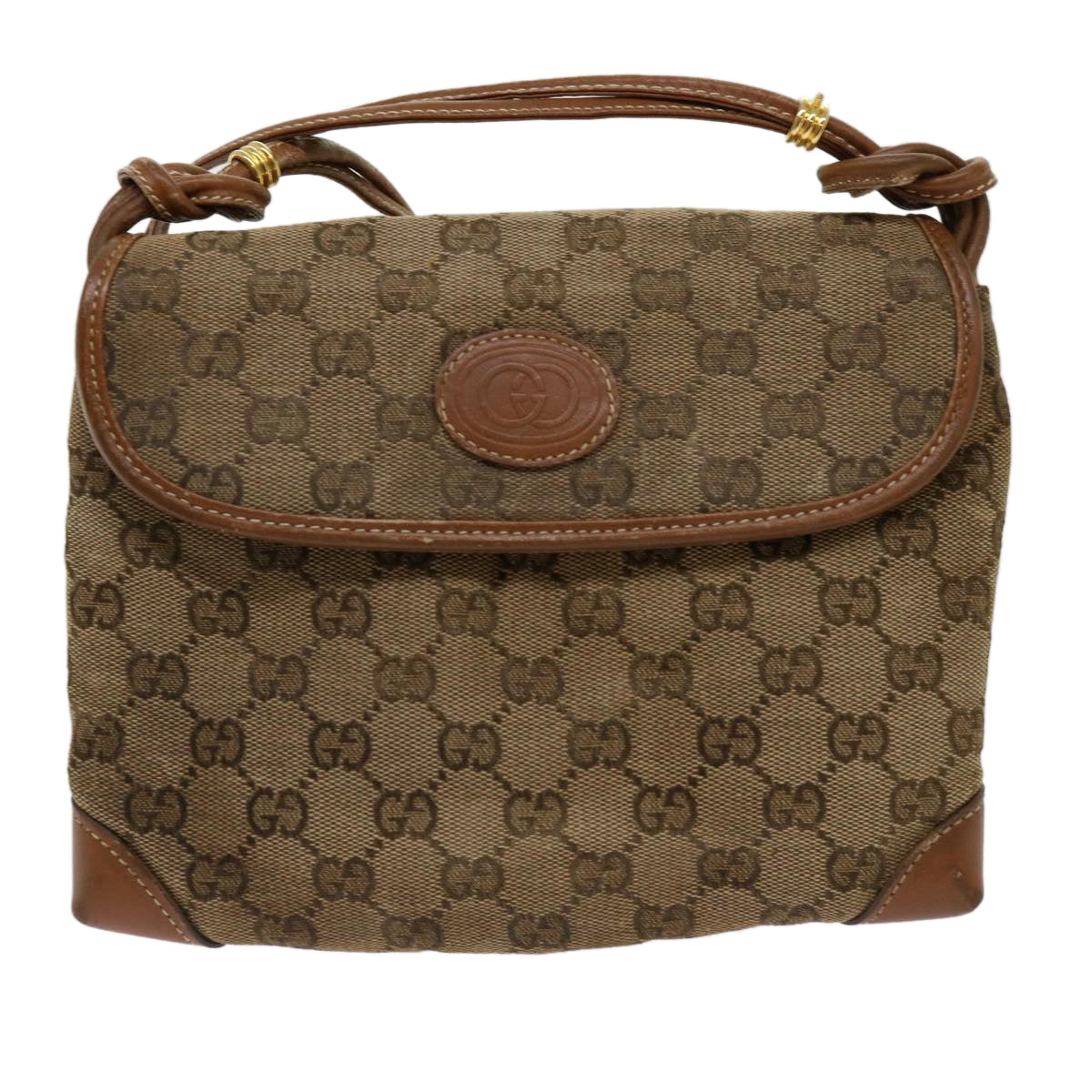 GUCCI GG Canvas Shoulder Bag Beige Auth ti1432 - 0