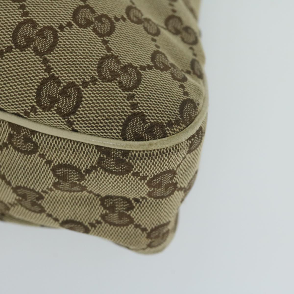 GUCCI GG Canvas Shoulder Bag Beige 121023 Auth ti1433