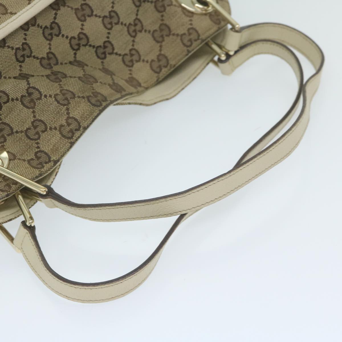 GUCCI GG Canvas Shoulder Bag Beige 121023 Auth ti1433