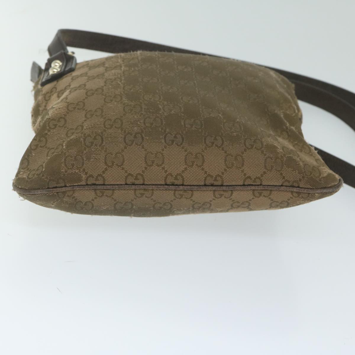 GUCCI GG Canvas Shoulder Bag Beige 257246 Auth ti1441