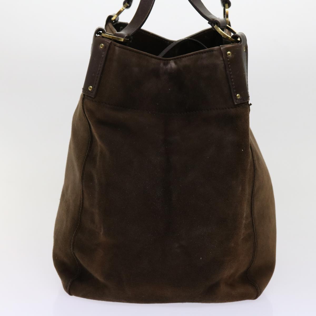 GUCCI Shoulder Bag Suede Brown 94885 Auth ti1445