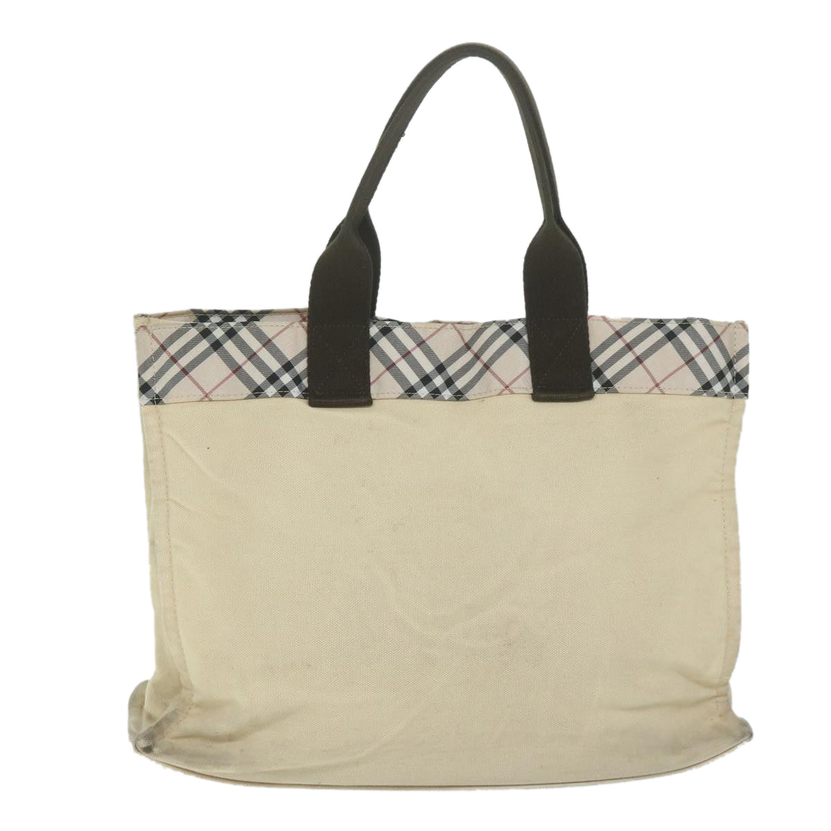 BURBERRY Nova Check Blue Label Tote Bag Canvas Beige Auth ti1469 - 0