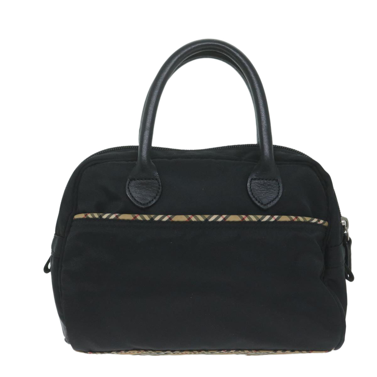 BURBERRY Hand Bag Nylon Black Auth ti1471