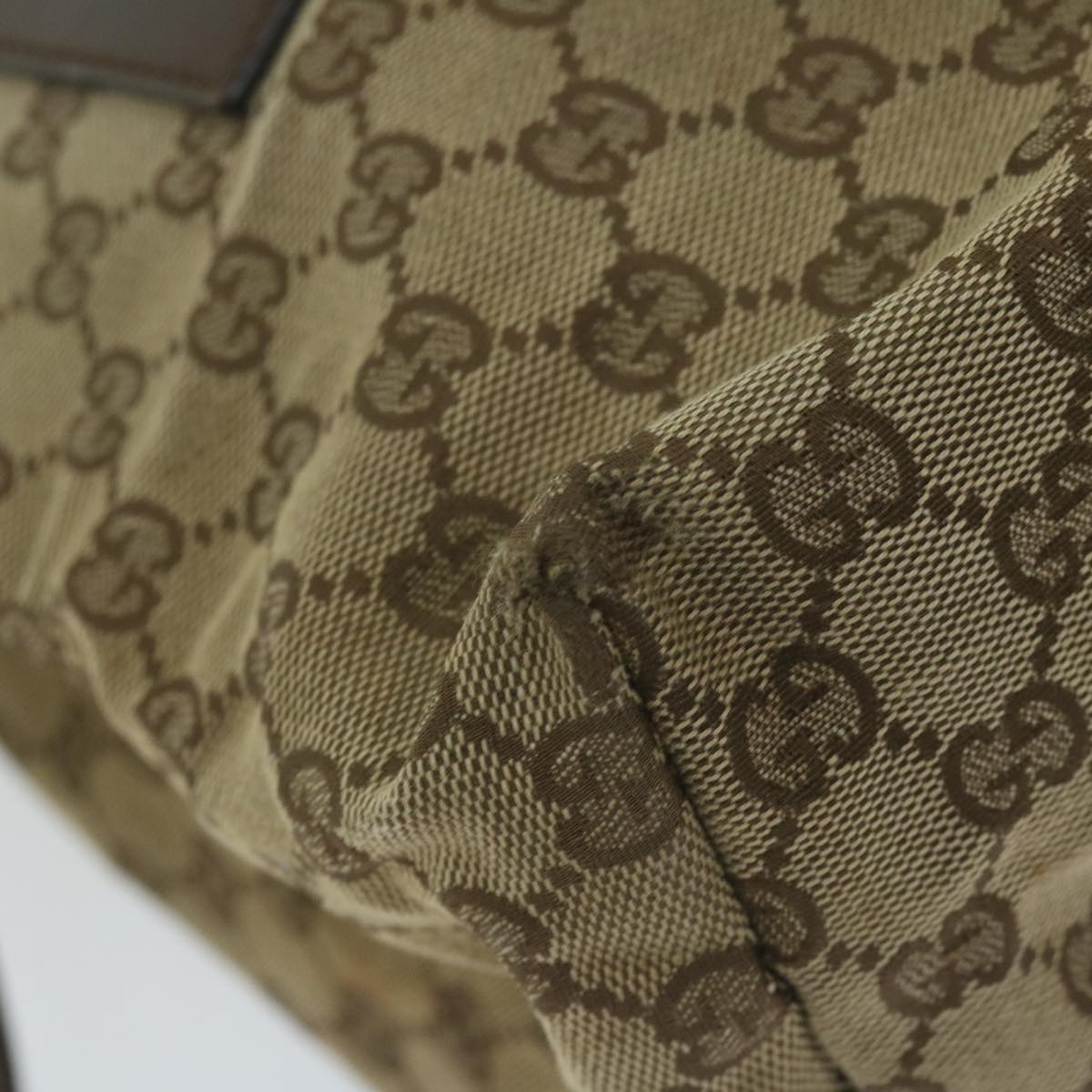 GUCCI GG Canvas Shoulder Bag Beige 30501 Auth ti1472