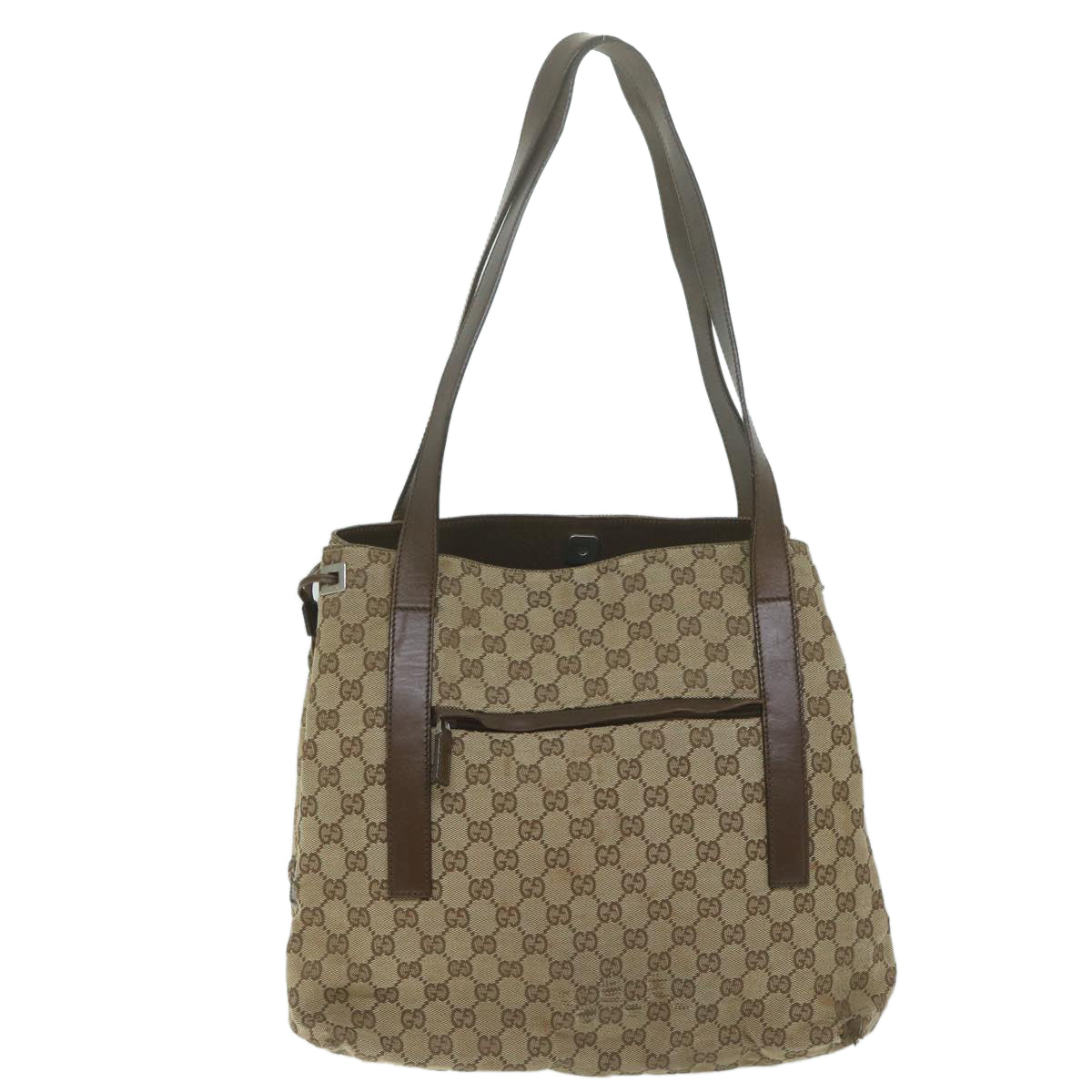 GUCCI GG Canvas Shoulder Bag Beige 30501 Auth ti1472 - 0