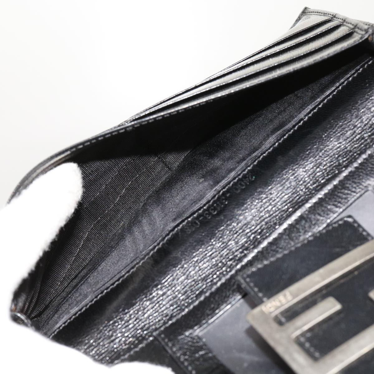 FENDI Zucchino Canvas Wallet 3Set Black Auth ti1474