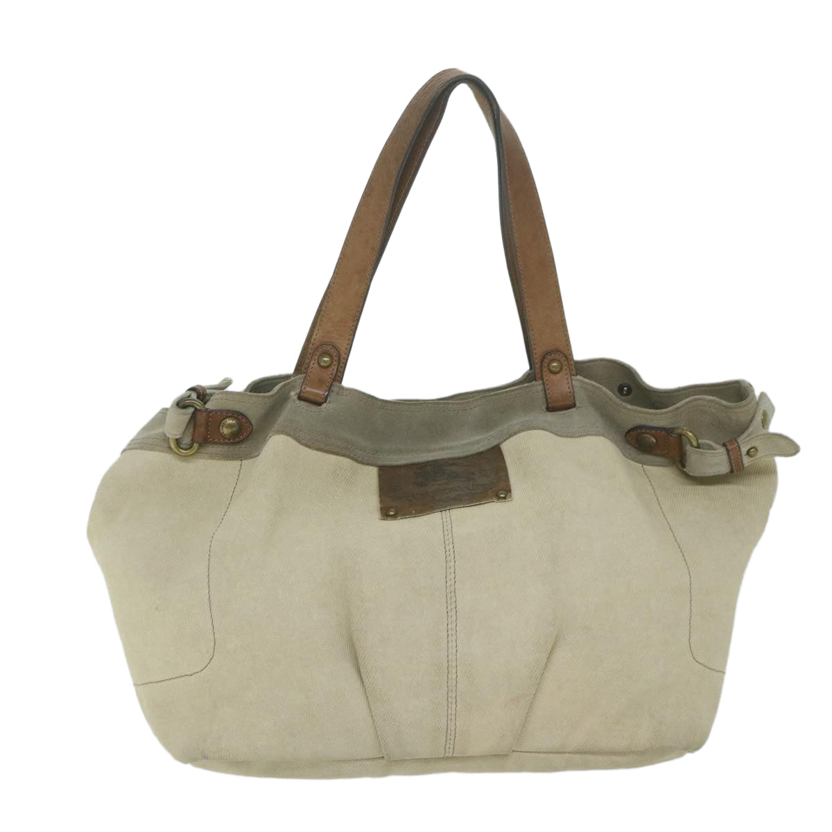 BURBERRY Blue Label Tote Bag Canvas Beige Auth ti1476 - 0