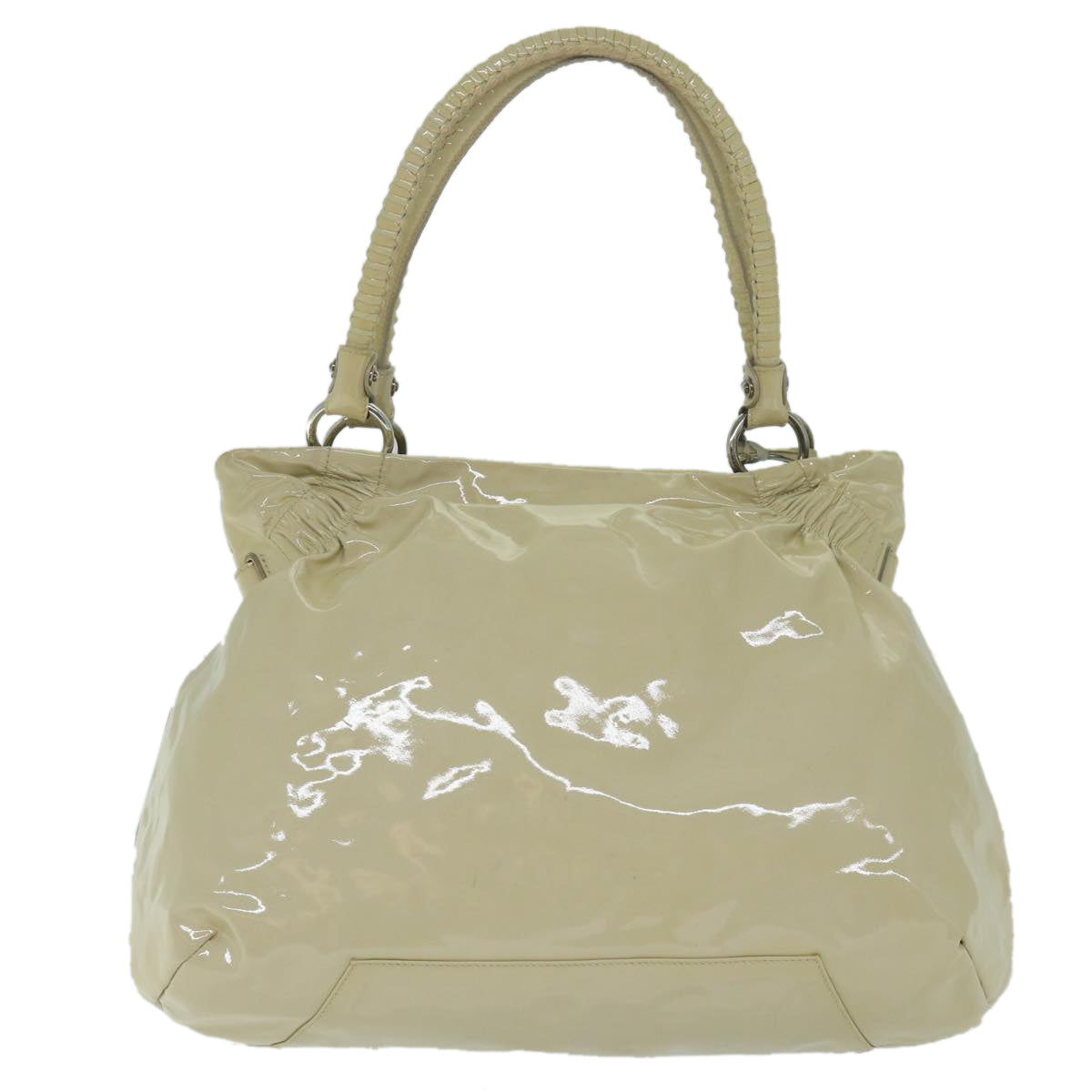 Salvatore Ferragamo Hand Bag Patent leather Beige Auth ti1482 - 0