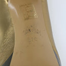 GUCCI High Heels Leather 37 Gold Tone Auth ti1487-15