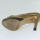 GUCCI High Heels Leather 37 Gold Tone Auth ti1487-6