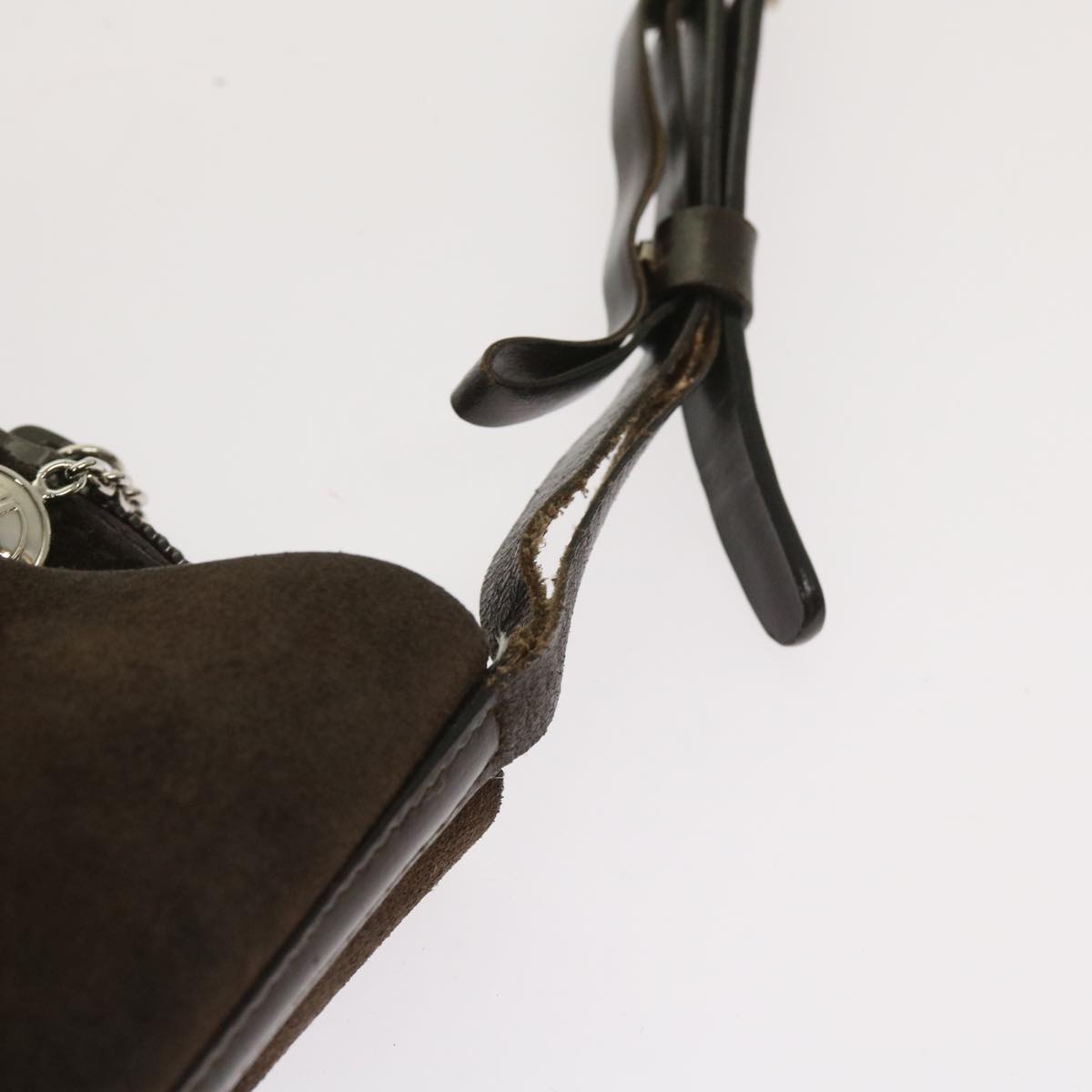 GUCCI Shoulder Bag Suede Brown Auth ti1500