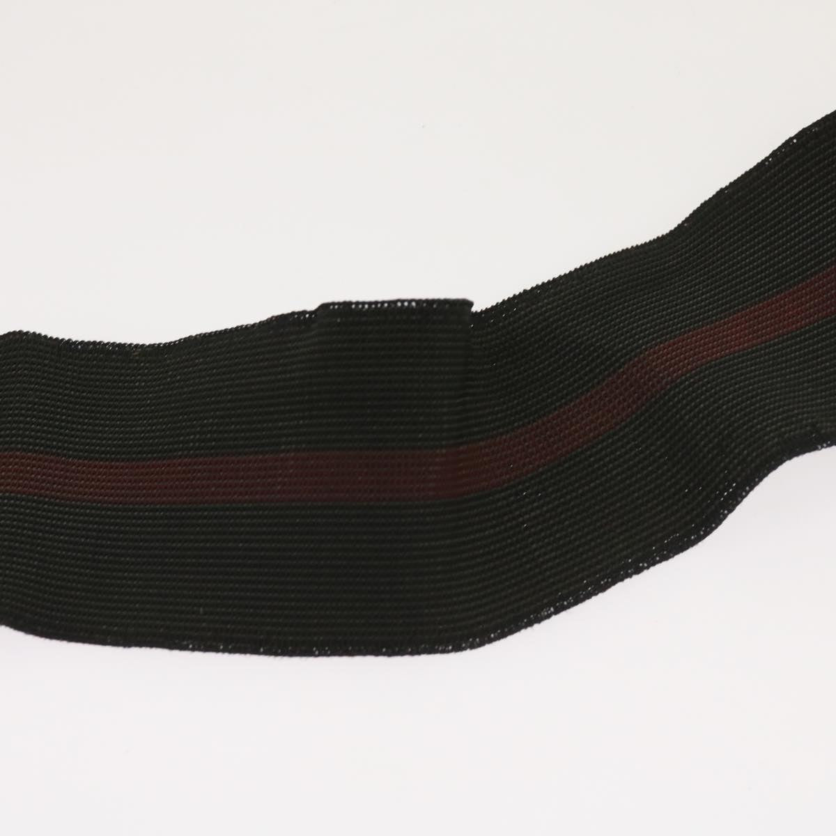 GUCCI Sherry Line Belt Rubber 26.8""-48"" Black Red Auth ti1512
