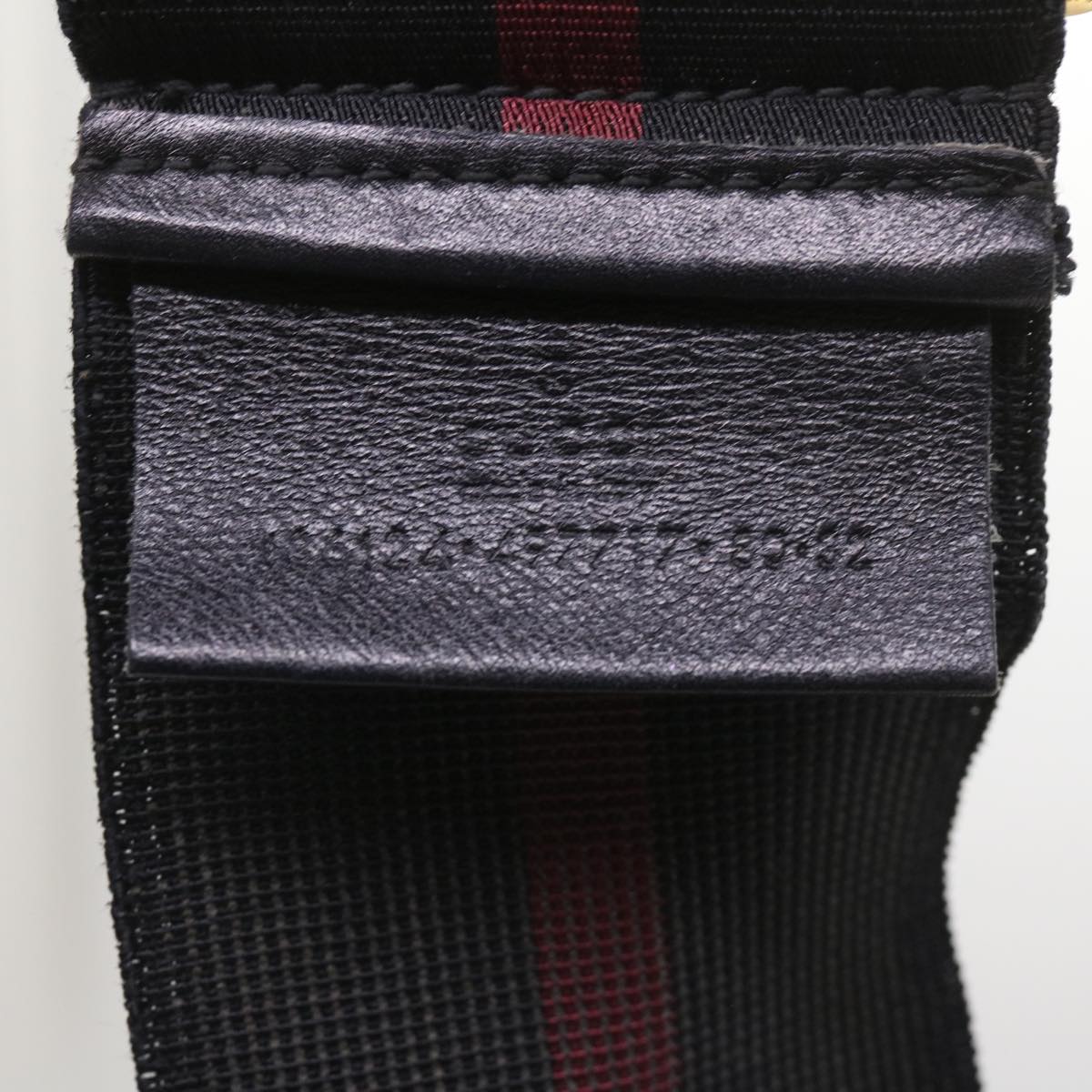 GUCCI Sherry Line Belt Rubber 26.8""-48"" Black Red Auth ti1512