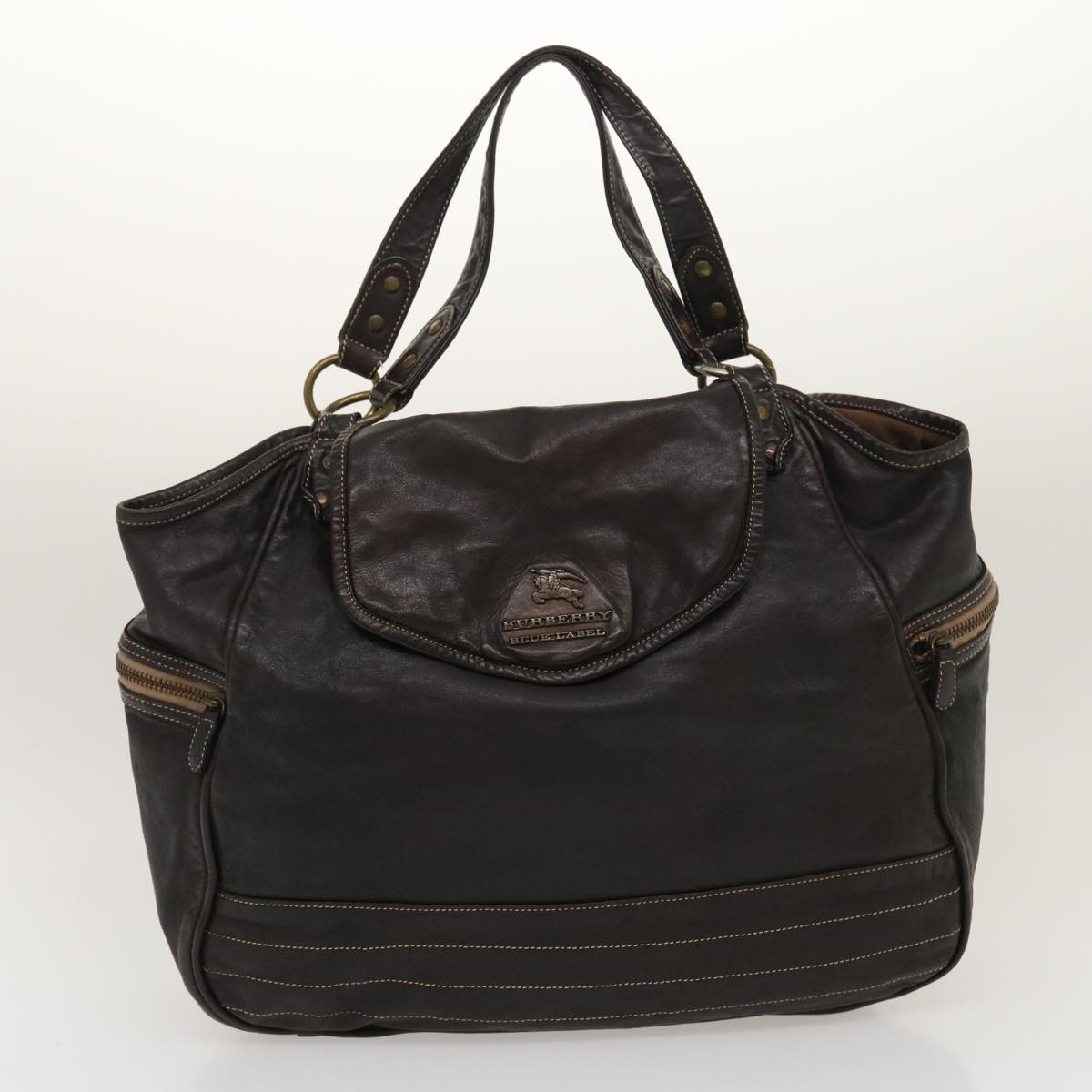 Burberrys Blue Label Nova Check Shoulder Bag 2Set Brown Auth ti631 - 0