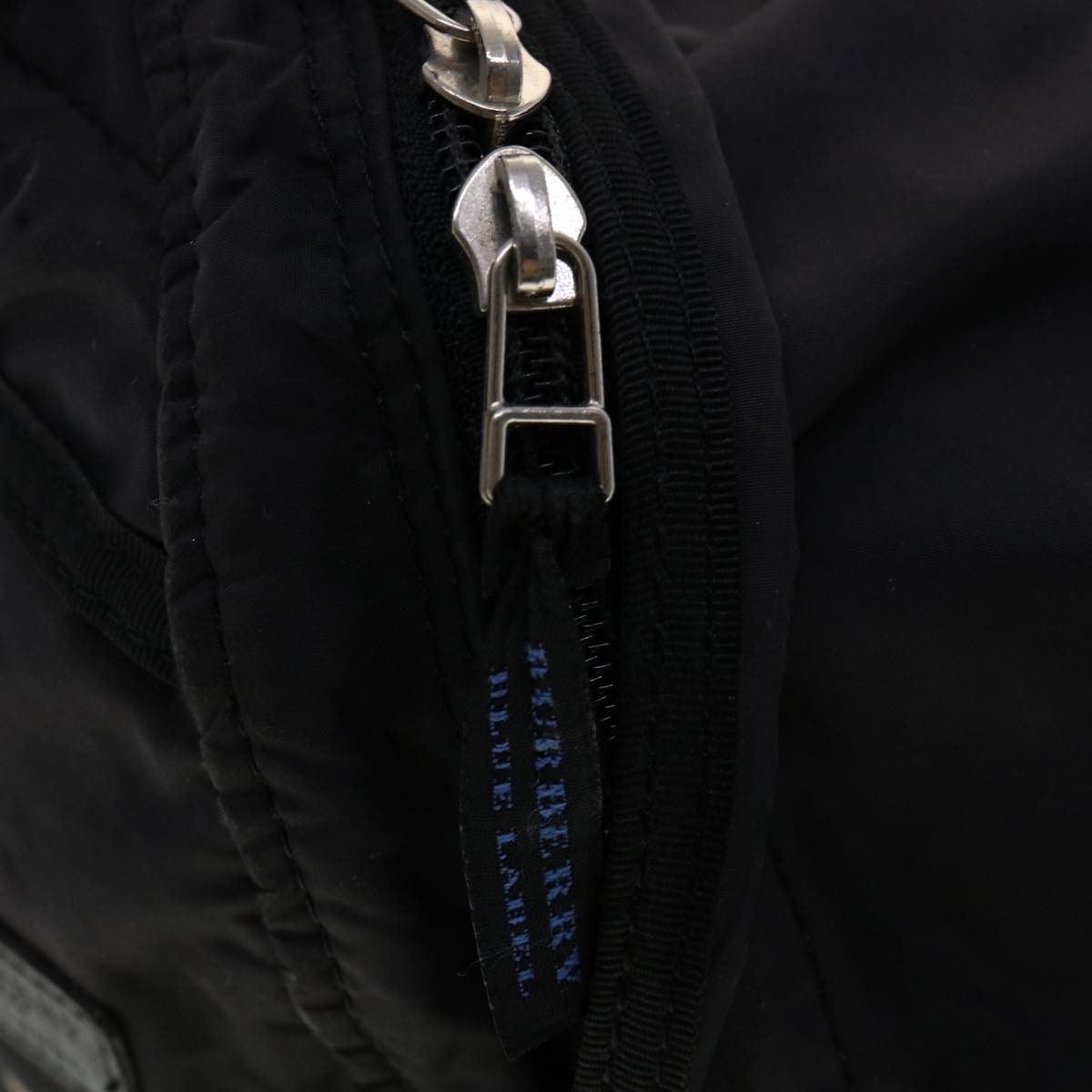 BURBERRY Nova Check Blue Label Waist Bag Nylon Black Auth ti651