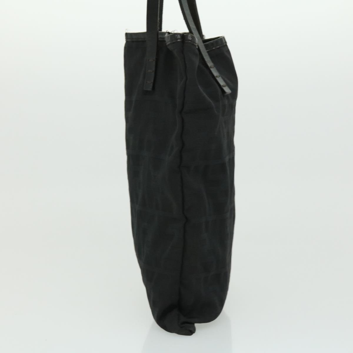 FENDI Zucca Canvas Tote Bag Nylon Black Auth ti664