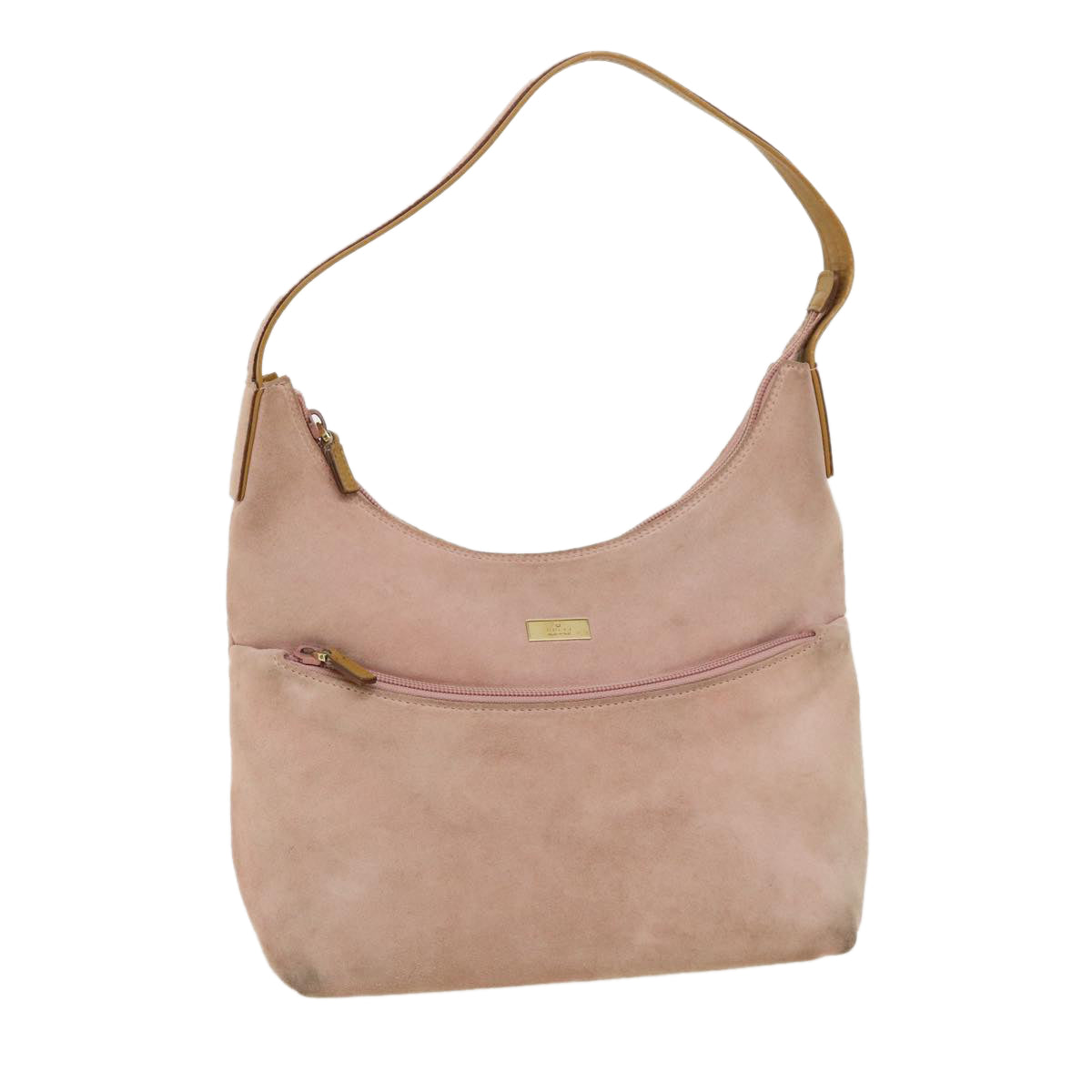GUCCI Shoulder Bag Suede Pink Auth ti668