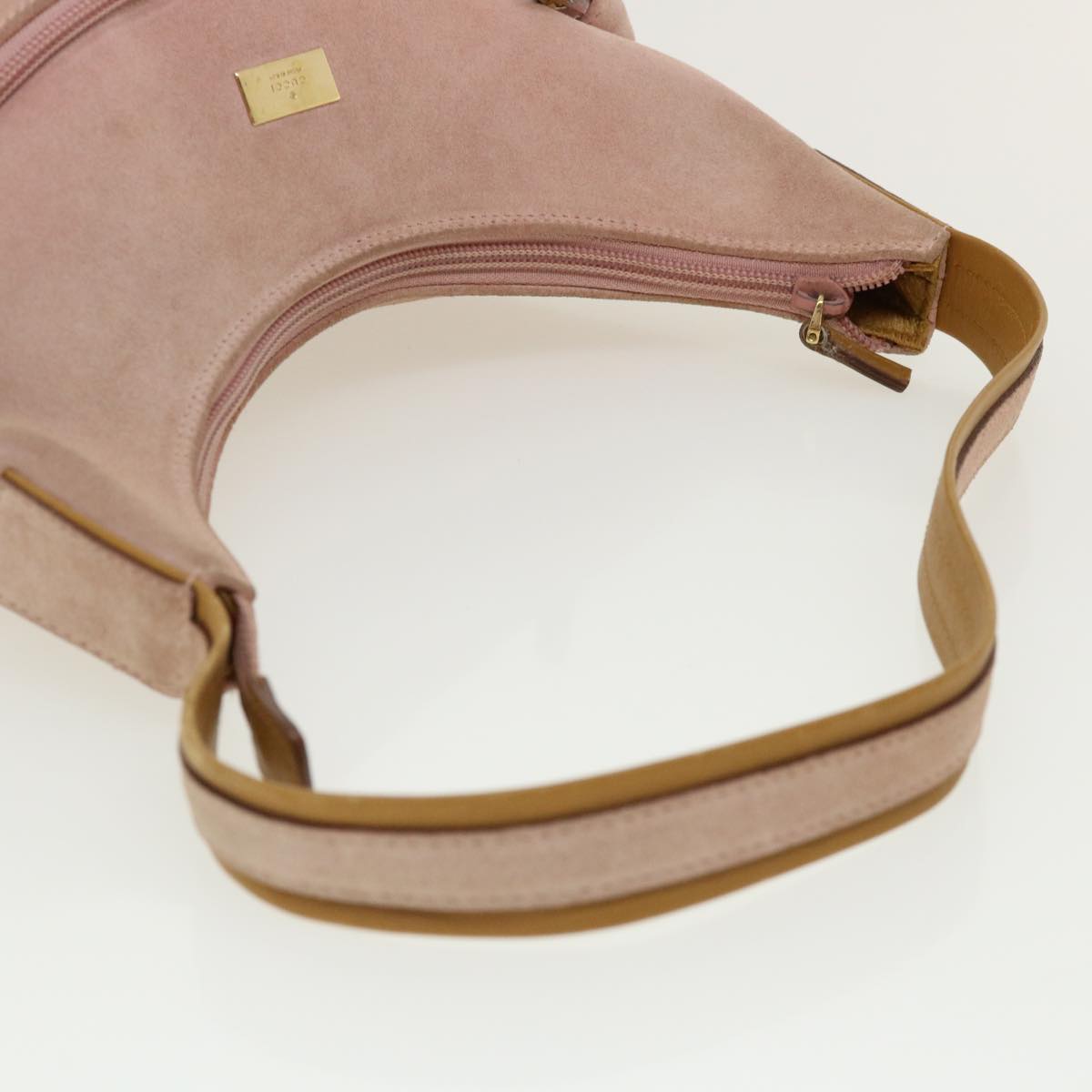 GUCCI Shoulder Bag Suede Pink Auth ti668