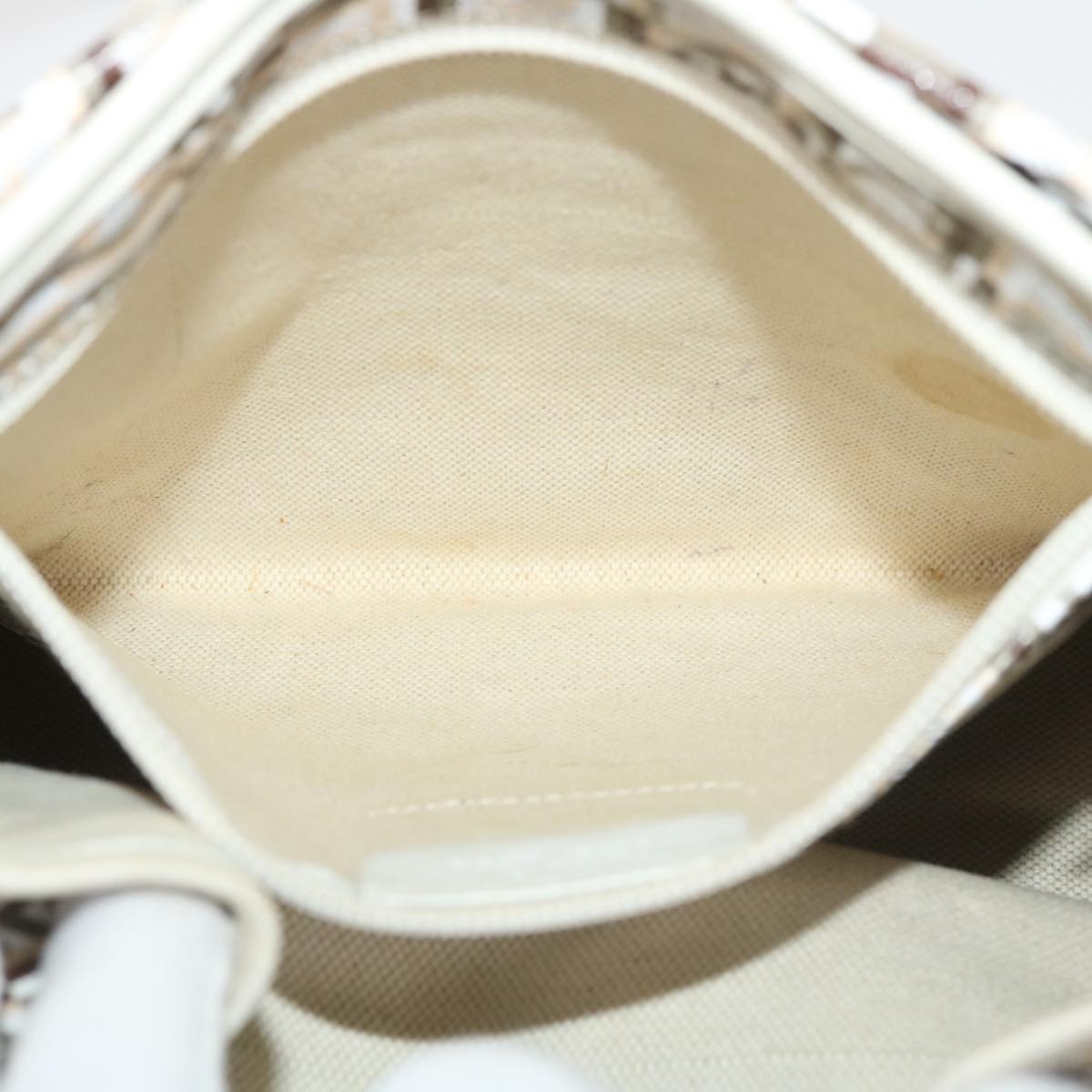 Salvatore Ferragamo Shoulder Bag PVC Leather White Auth ti735