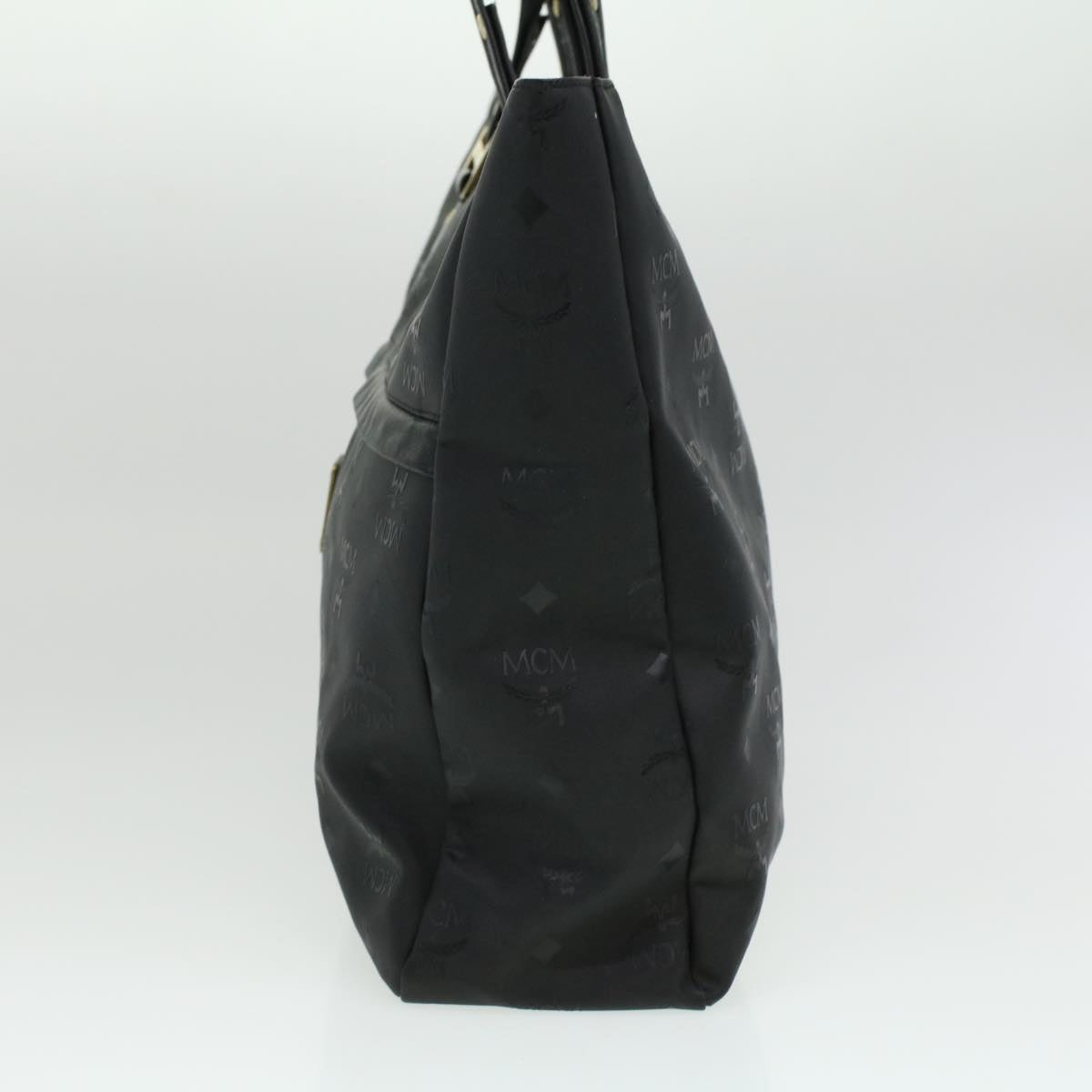MCM Vicetos Logogram Shoulder Bag PVC Leather Black Auth ti758