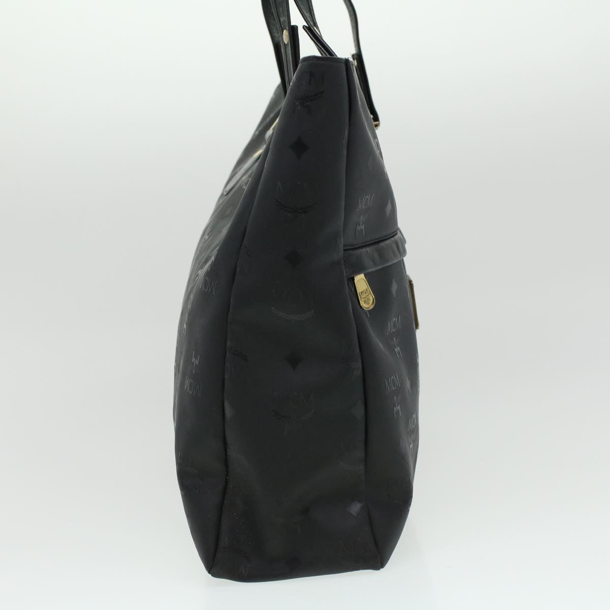 MCM Vicetos Logogram Shoulder Bag PVC Leather Black Auth ti758