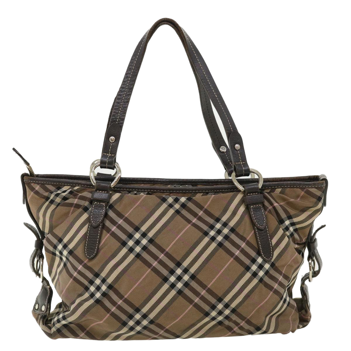 BURBERRY Nova Check Blue Label Shoulder Bag Brown Pink black Auth ti764