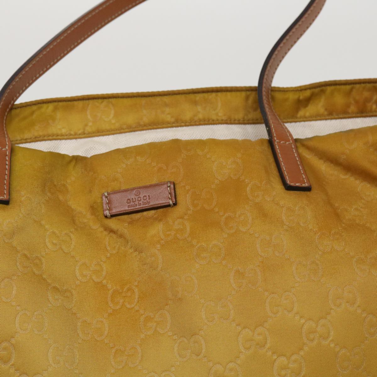 GUCCI GG Canvas Tote Bag Gold 295252 Auth ti823