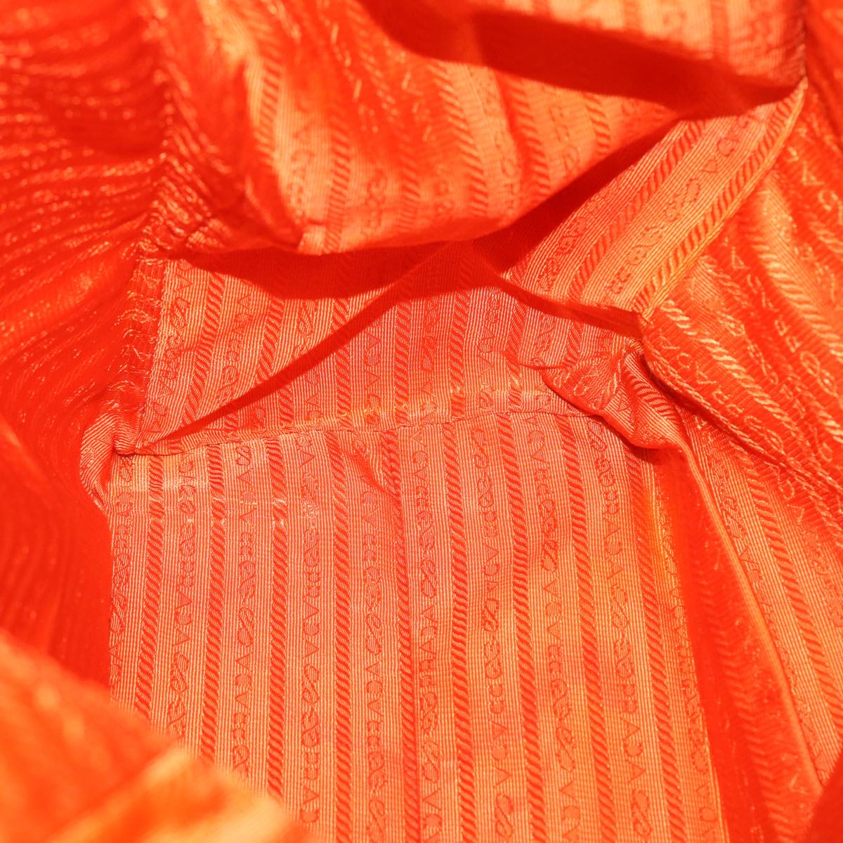 PRADA Tote Bag Canvas Orange Auth ti850
