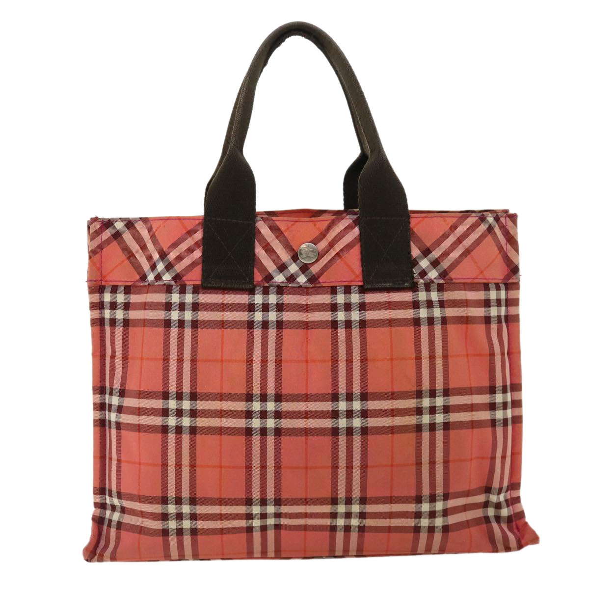 BURBERRY Nova Check Tote Bag Nylon Red Auth ti885