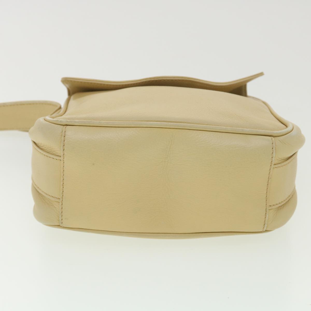 GUCCI Shoulder Bag Leather Beige 007 1014 0201 Auth ti909