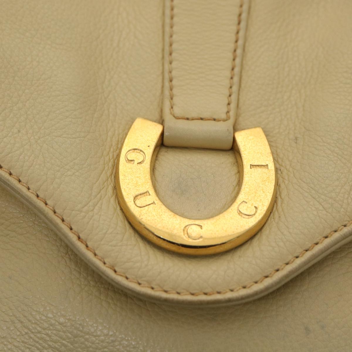 GUCCI Shoulder Bag Leather Beige 007 1014 0201 Auth ti909