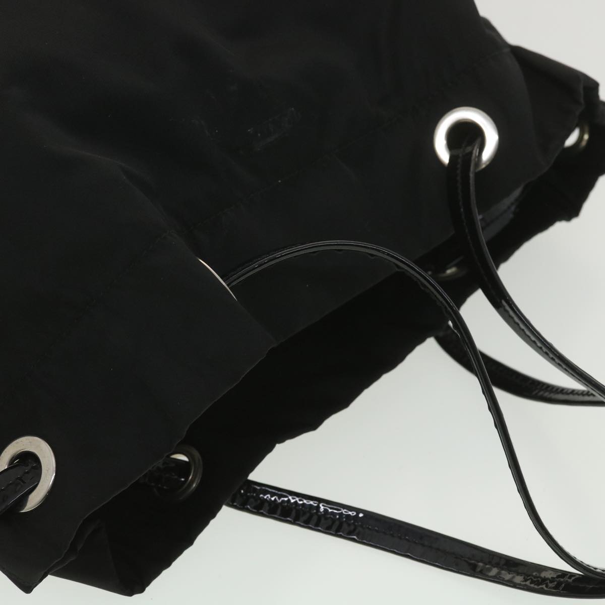PRADA Hand Bag Nylon Black Auth ti919