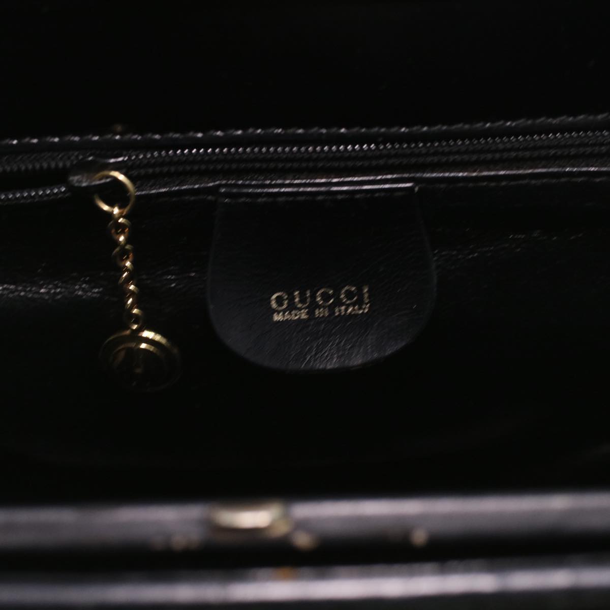 GUCCI Shoulder Bag Unborn Calf SkinLeather Black 002 406 0425 Auth ti932