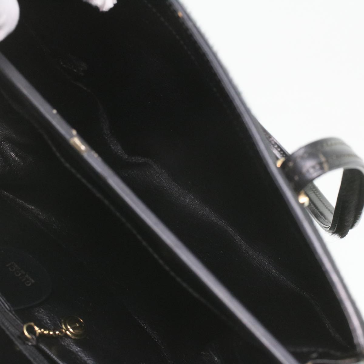 GUCCI Shoulder Bag Unborn Calf SkinLeather Black 002 406 0425 Auth ti932