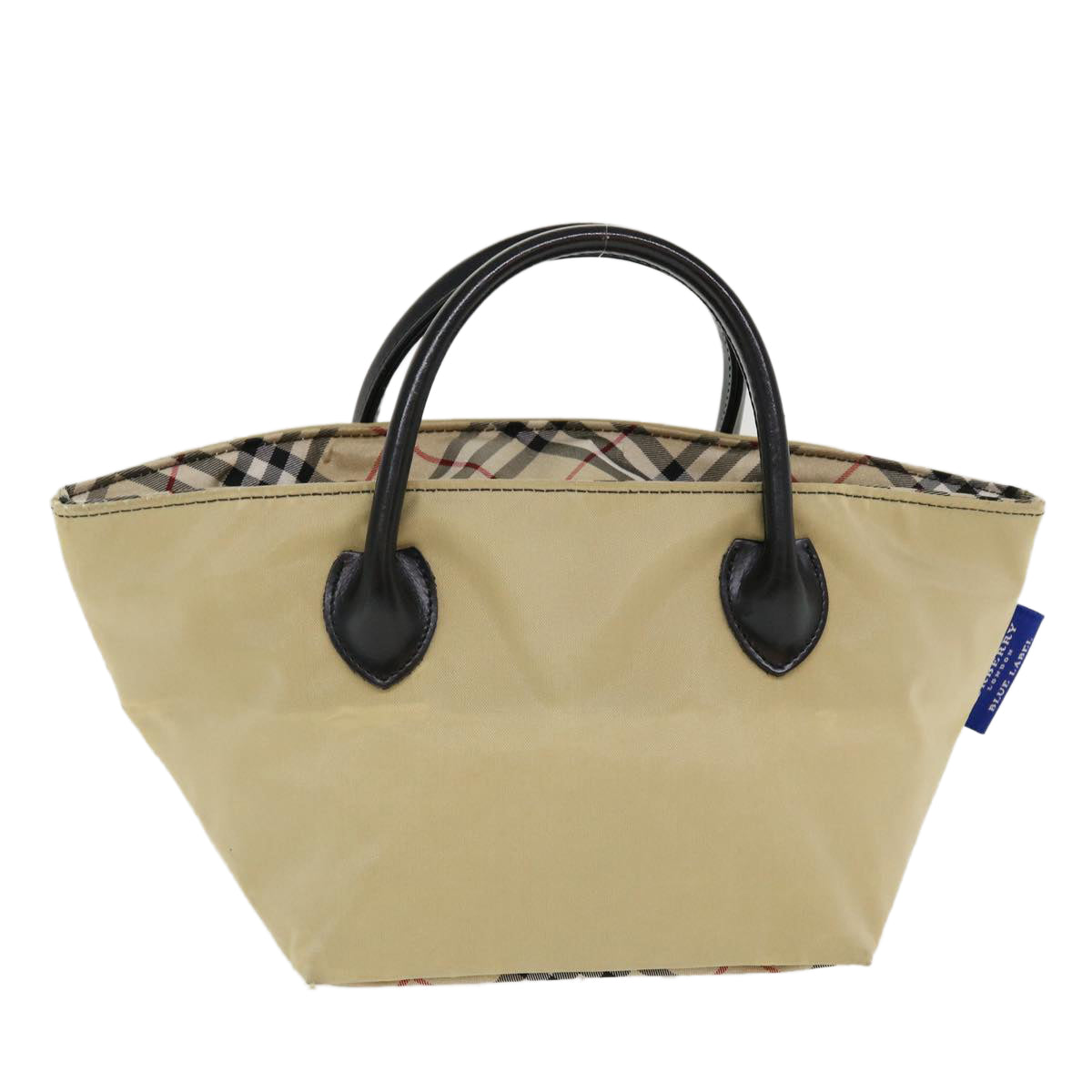 BURBERRY Hand Bag Nylon Beige Auth ti940