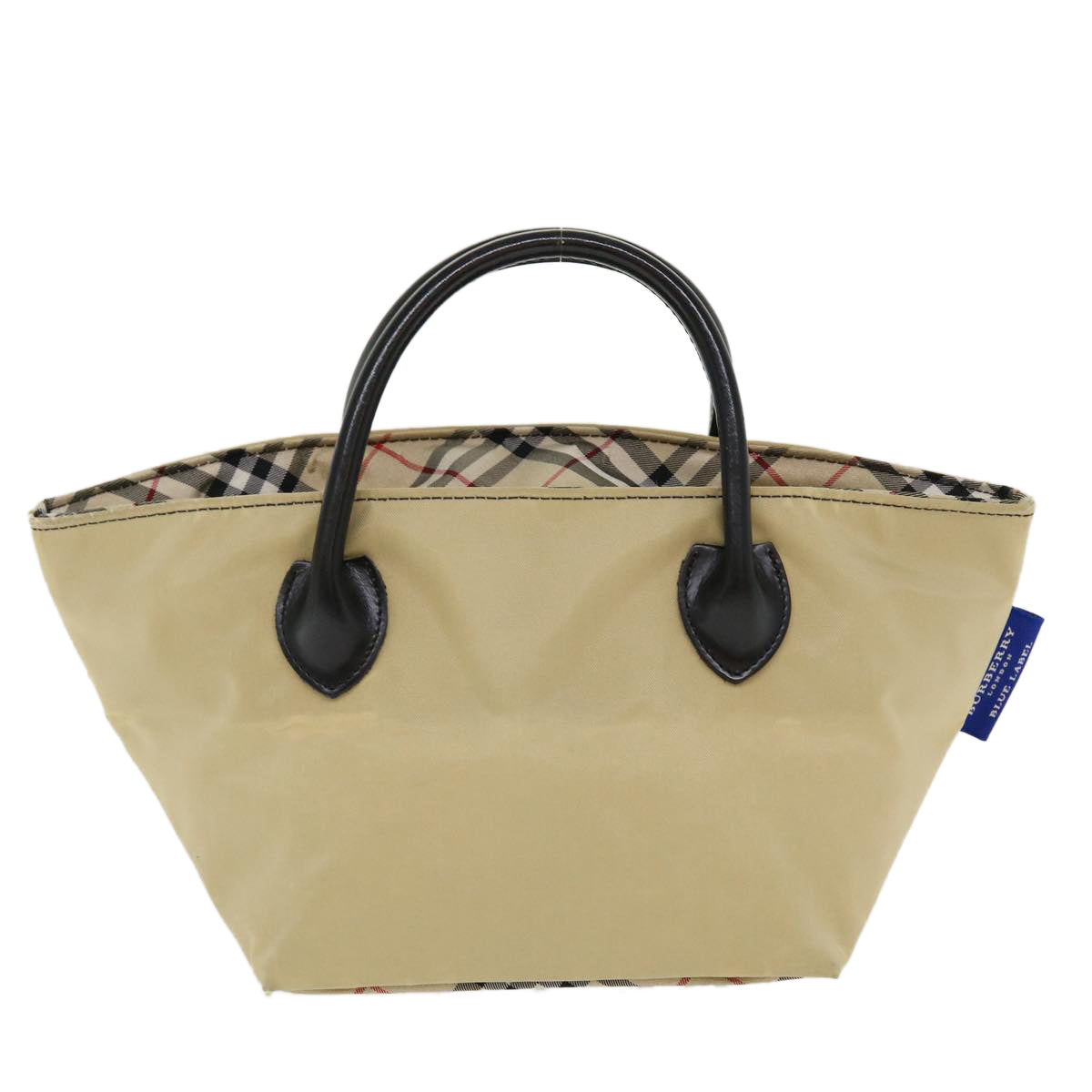 BURBERRY Hand Bag Nylon Beige Auth ti940