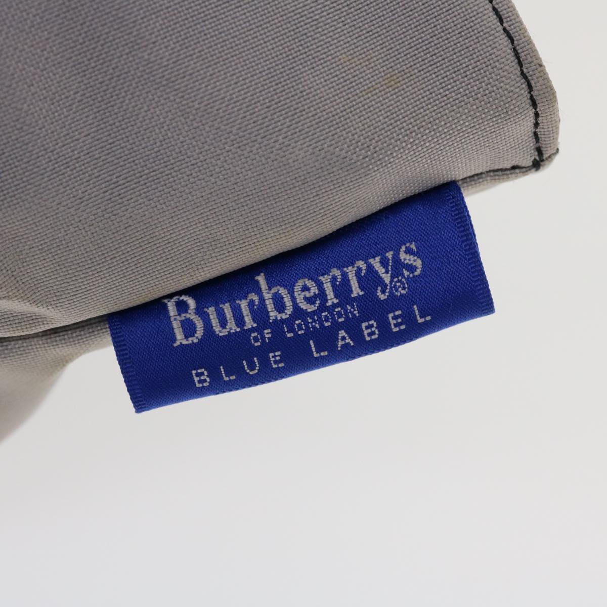 Burberrys Hand Bag Nylon Gray Auth ti941