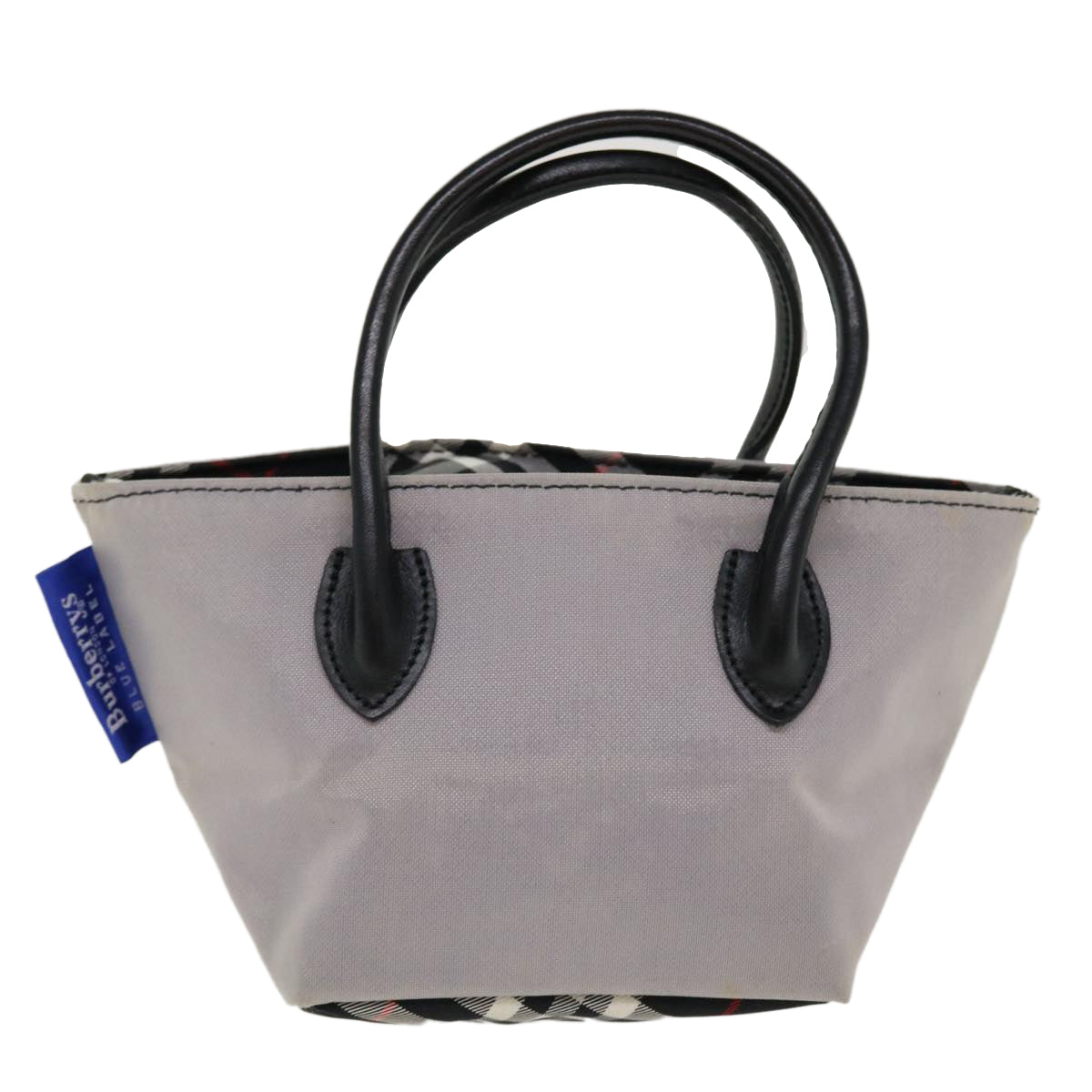 Burberrys Hand Bag Nylon Gray Auth ti941 - 0